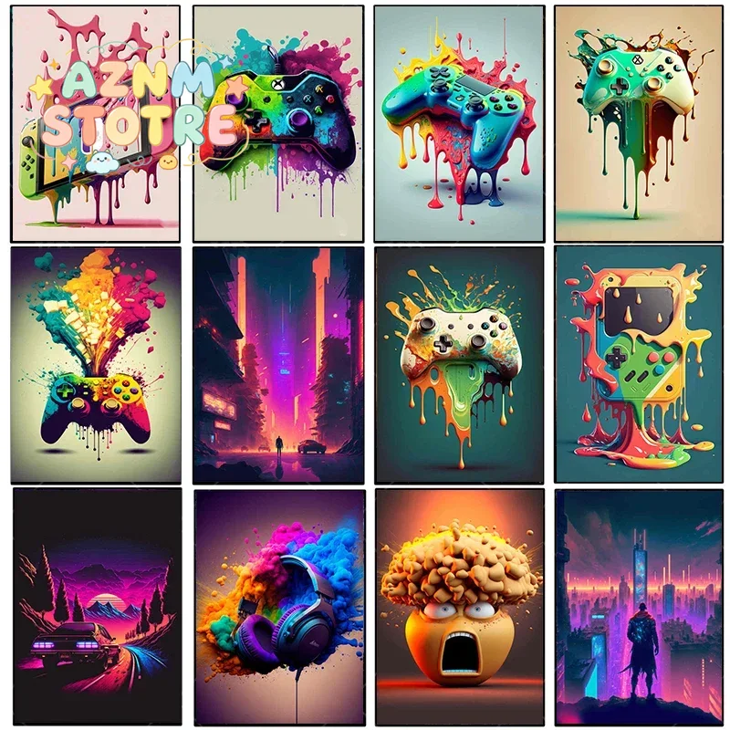 Vintage Canvas Painting Colorf - Gaming Esports Esports ulasan dan harga