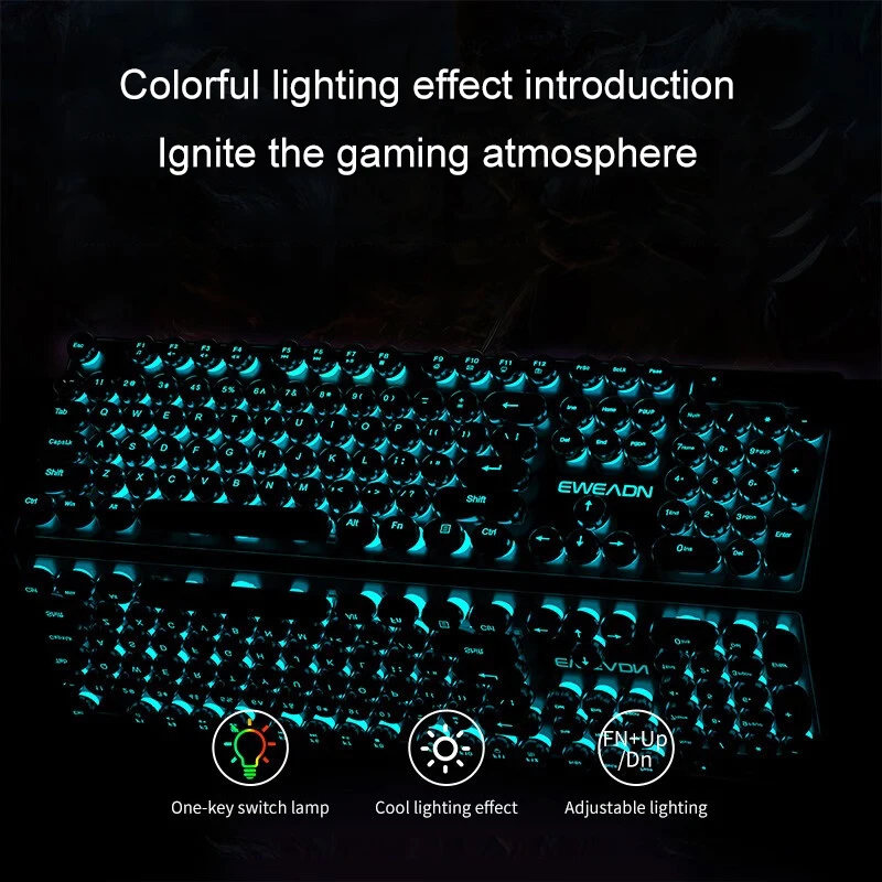 Retro Punk Mechanical Feel Key - Esports Wireless Gaming Mouse ulasan dan harga