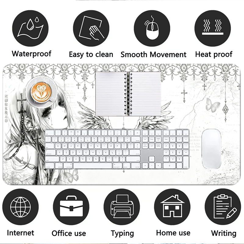 Leather Mousepad Black White A - Esports Gaming Pc ulasan dan harga